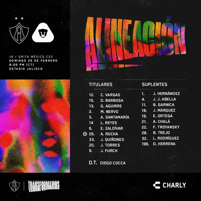 Alineación de Atlas FC. Alineación de Atlas FC.