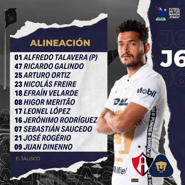 Alineación de Pumas UNAM. Alineación de Pumas UNAM.
