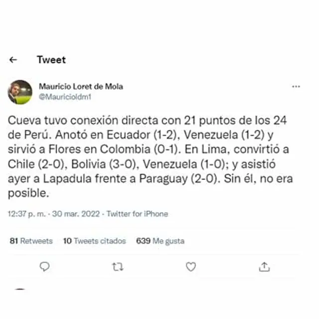 Mauricio Loret de Mola sobre los números de Christian Cueva