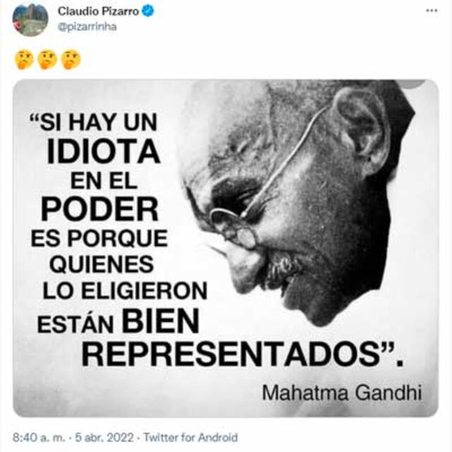 Claudio Pizarro y su mensaje en redes sociales