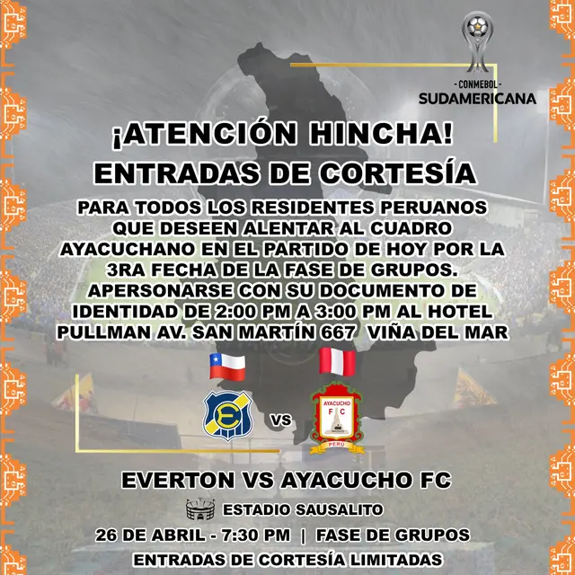 Ayacucho FC vs Everton por la fecha 3 de la Copa Sudamericana