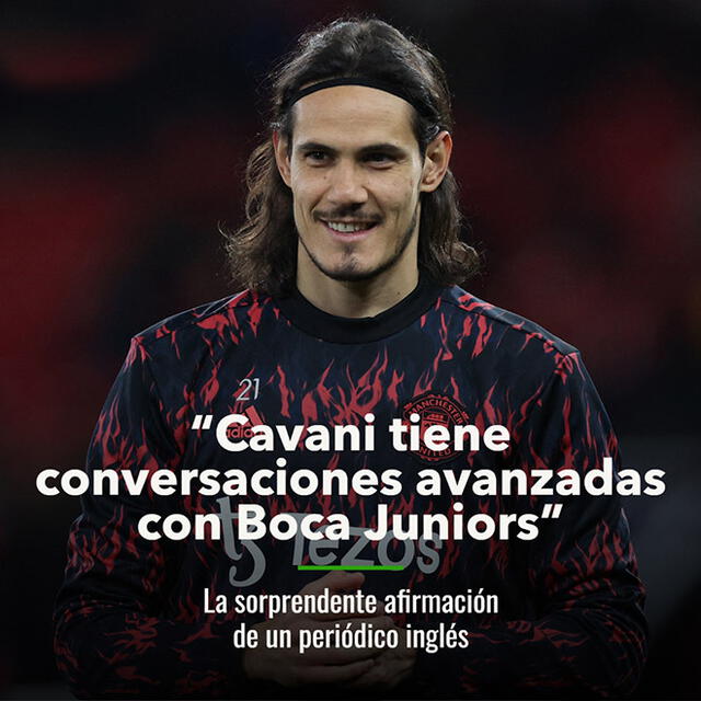 Infobae y la postal sobre la información de un medio inglés respecto a Cavani. Twitter: Infobae.   