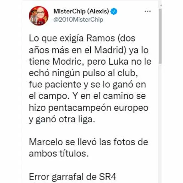 Mister Chip y el mensaje a Sergio Ramos Mister Chip y el mensaje a Sergio Ramos