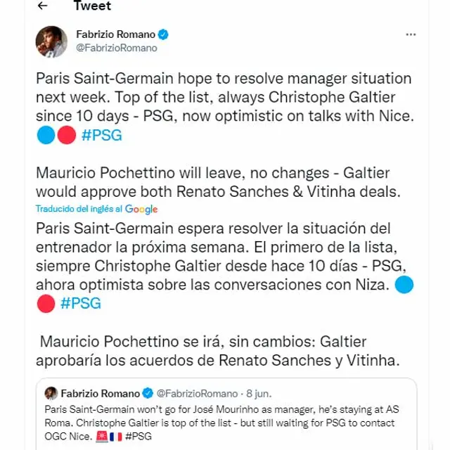 Fabrizio Romano y las novedades de PSG