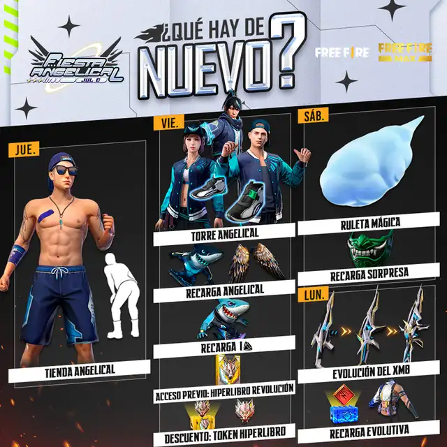 Free Fire agenda semanal junio 