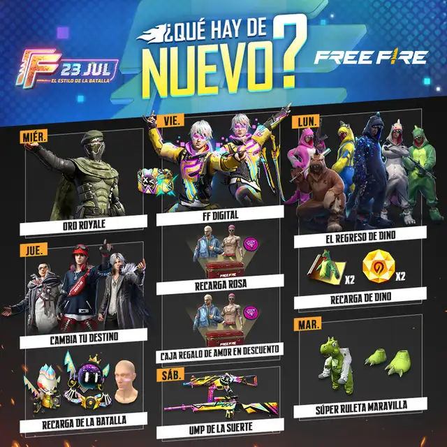Free Fire agenda semanal junio 