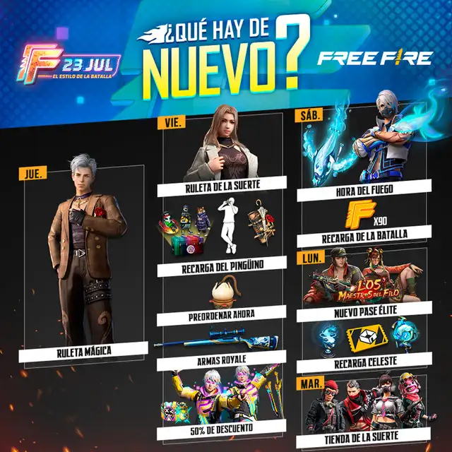 Free Fire agenda semanal junio 