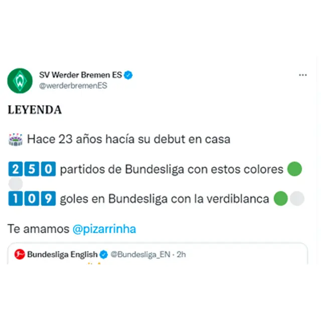 Werder Bremen y el mensaje a Claudio Pizarro Werder Bremen y el mensaje a Claudio Pizarro