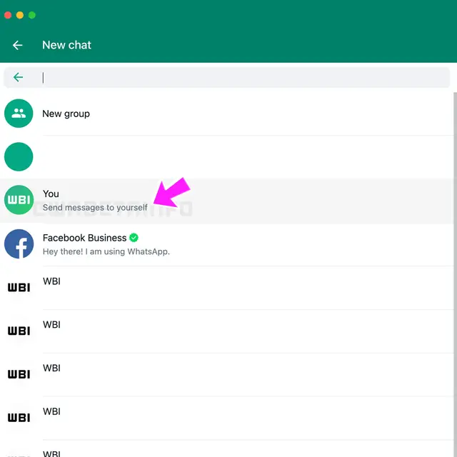 Lista de contactos en WhatsApp para PC que incluye nuestro propio número (Foto: WABetaInfo)   