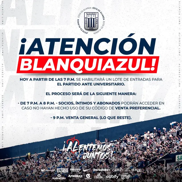 Alianza Lima y las nuevas entradas para el clásico