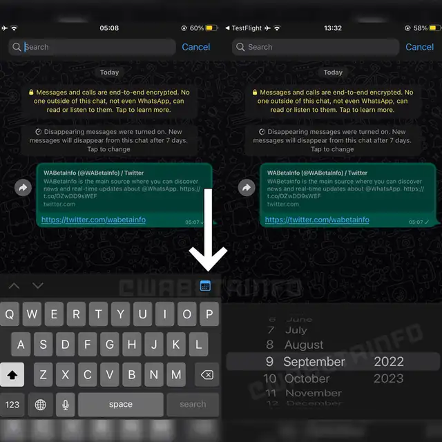 WhatsApp: usuarios de iOS podrán buscar mensajes por fecha en futura actualización