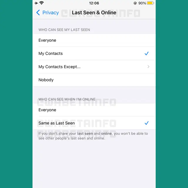 WhatsApp en iOS también permitirá ocultar el 'en línea' y el 'última vez...' muy pronto