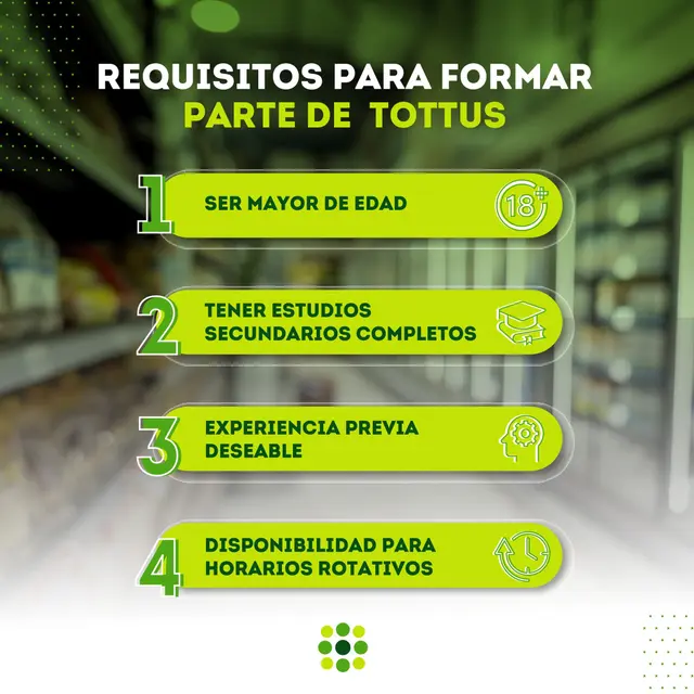 Requisitos para trabajar en Tottus