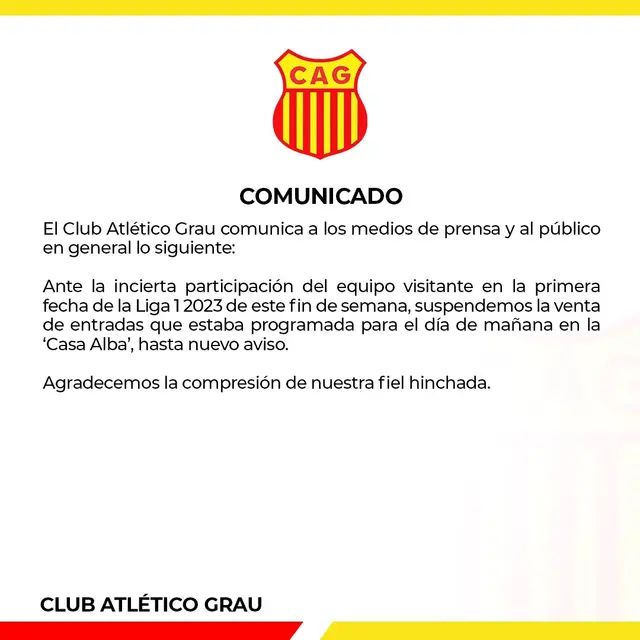 Atlético Grau sobre Alianza Lima.