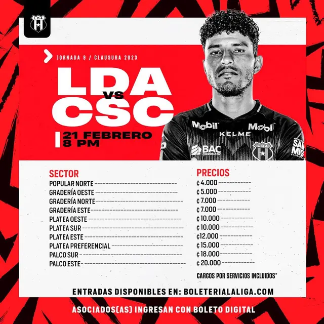 Alajuelense vs. Cartaginés: precio de entradas