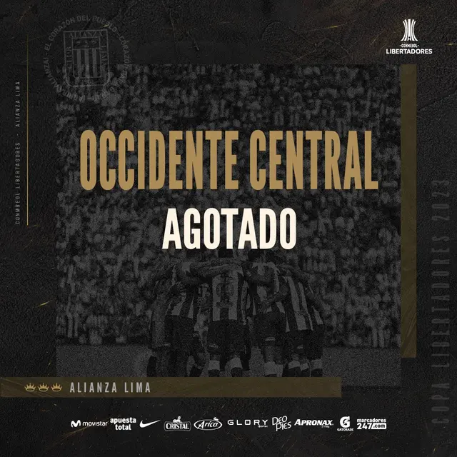 Alianza Lima reveló que occidente central se agotó para la Copa Libertadores.