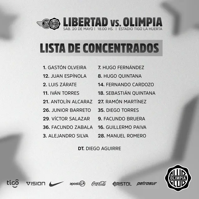 Convocados de Olimpia