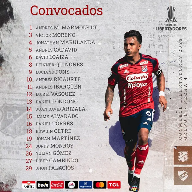 Convocados de DIM para la Libertadores