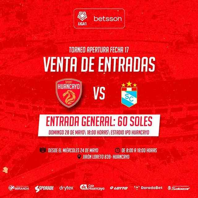 Sport Huancayo vs Sporting Cristal Sport Huancayo vs Sporting Cristal