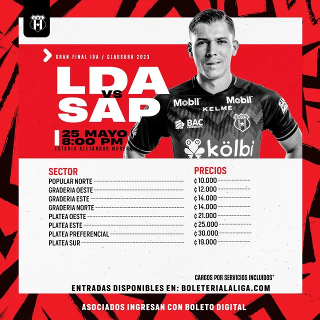  Precios de las entradas para la ida de la Gran Final.   