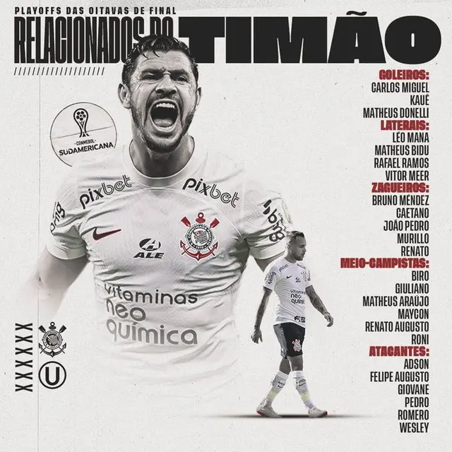 Corinthians se presentará ante Universitario con varias bajas. Corinthians se presentará ante Universitario con varias bajas.