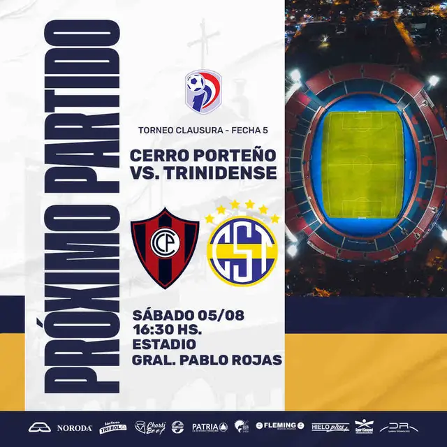 Así anuncio Trinidense el enfrentamiento ante Cerro Porteño.   