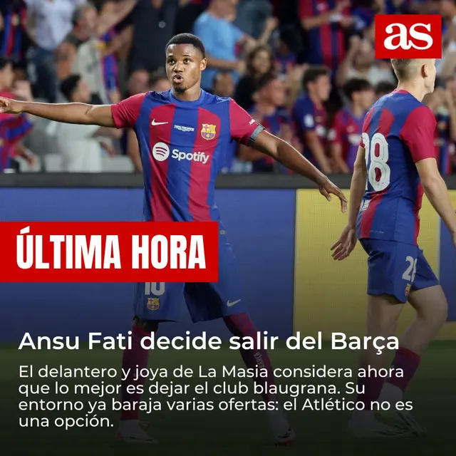 Diario AS asegura que Ansu Fati se va de Barcelona