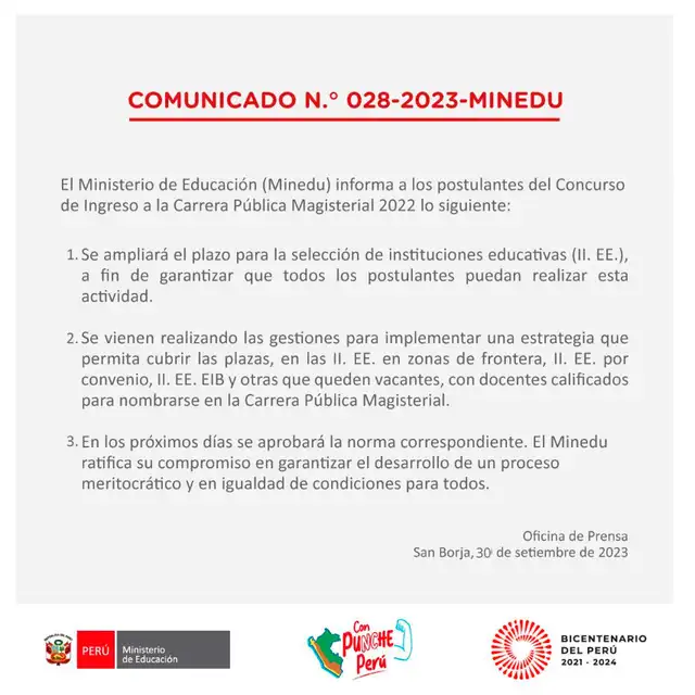 Nombramiento Docente 2023