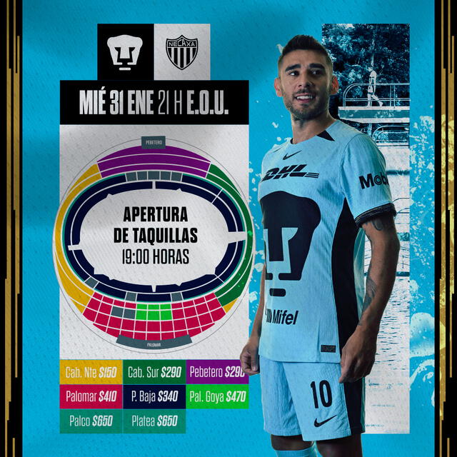 Pumas UNAM recibirán en casa al Necaxa