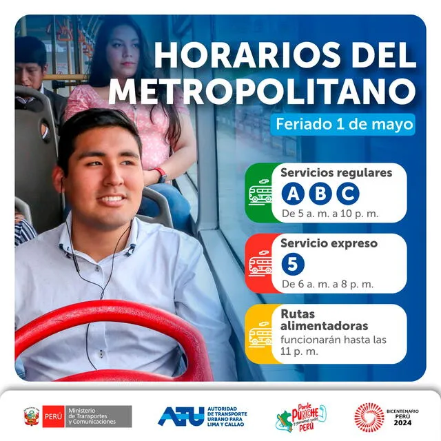 Horarios del Metropolitano 2024 Horarios del Metropolitano 2024