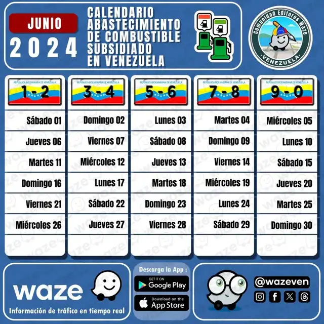 calendario gasolina junio 2024 calendario gasolina junio 2024