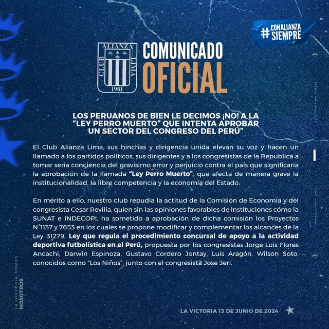Alianza Lima comunicado