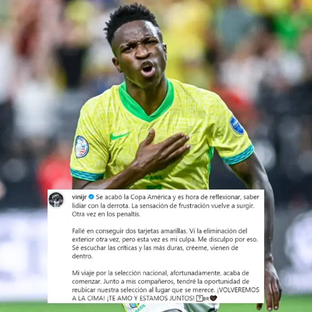 El mensaje de Vinicius Jr. sobre Brasil en la Copa América. / Foto: Composición Líbero.   