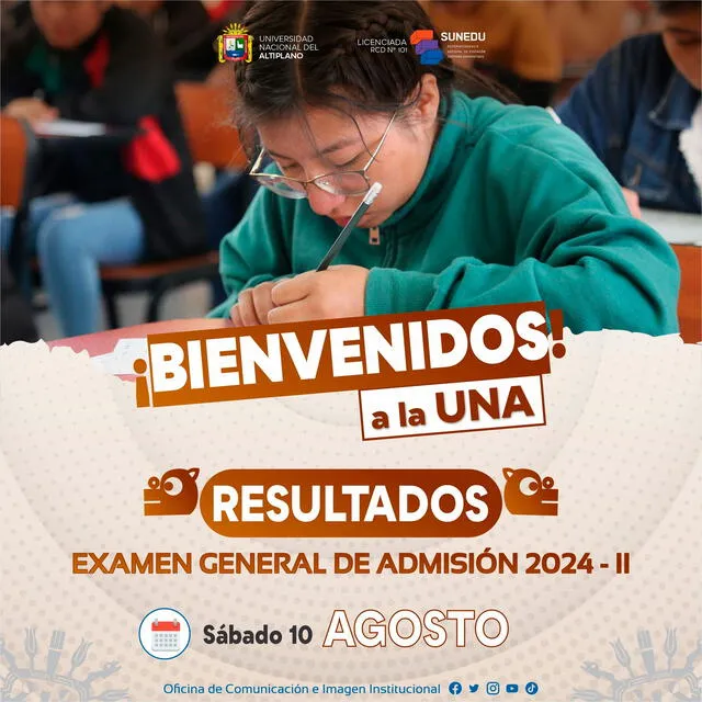 Resultados examen general UNA Puno 2024- II