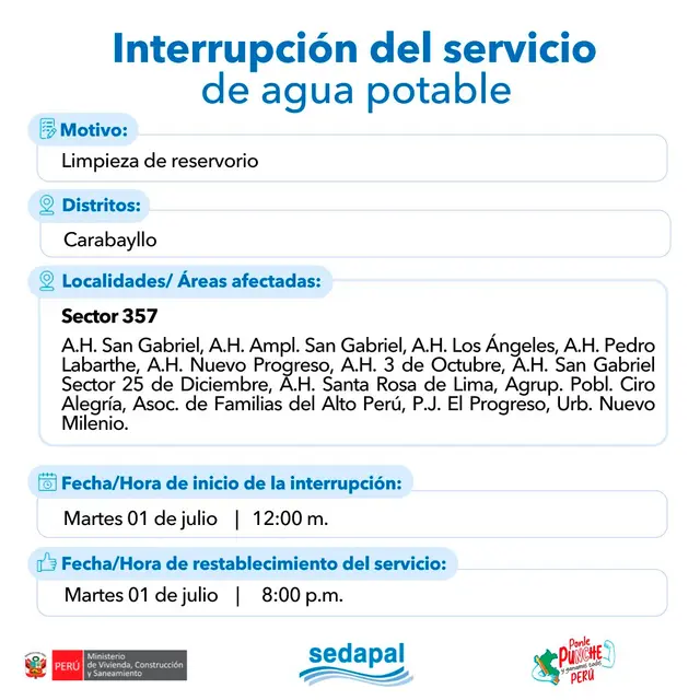 corte de agua