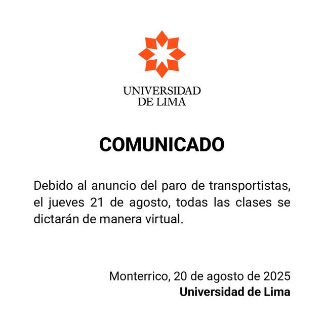 comunicado universidad de lima