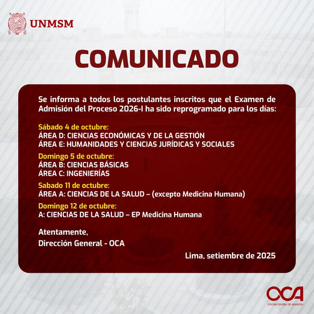 examen admisión unmsm