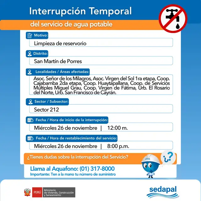 corte de agua smp corte de agua smp