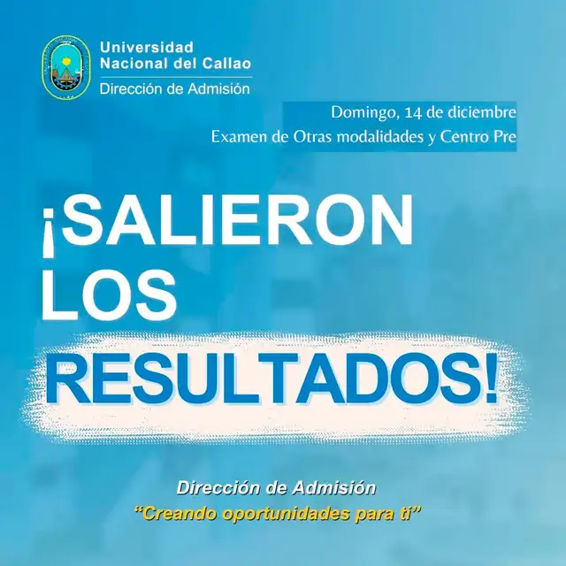 Resultados del examen de admisión UNAC