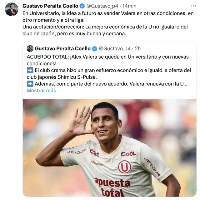 Universitario, Alex Valera