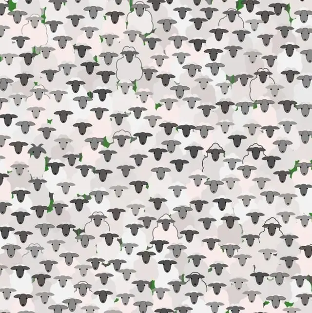 Reto visual encuentra la cabra entre las ovejas