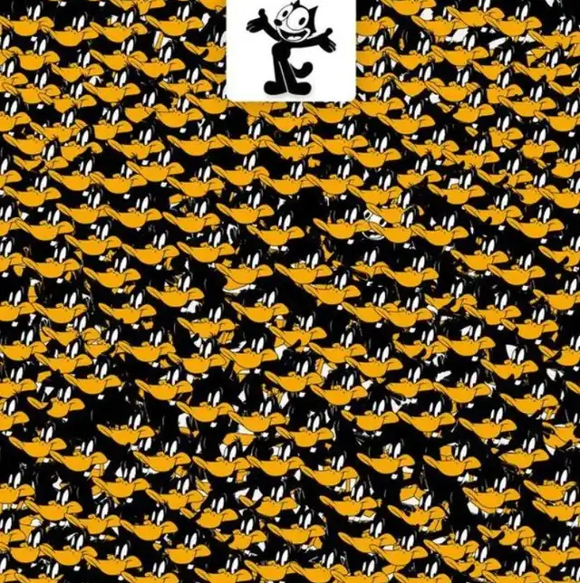 Reto visual Gato Félix ubicarlo en desafío del Pato Lucas