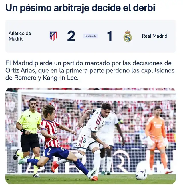 Real Madrid contundente mensaje en contra del árbitro del derbi. Real Madrid contundente mensaje en contra del árbitro del derbi.