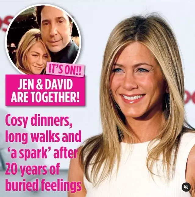 "Jennifer Aniston y David Schwimmer están juntos", asegura la revista.    