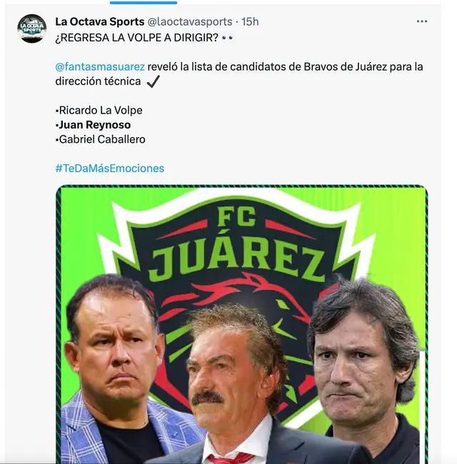Juan Reynoso en los planes de Juárez FC