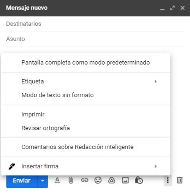 Inserta firma en Gmail