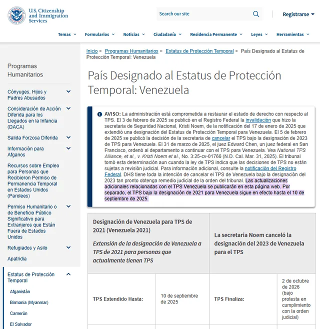 TPS para Venezuela