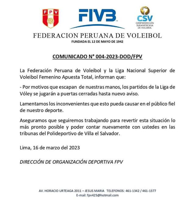 LNSV sin publico