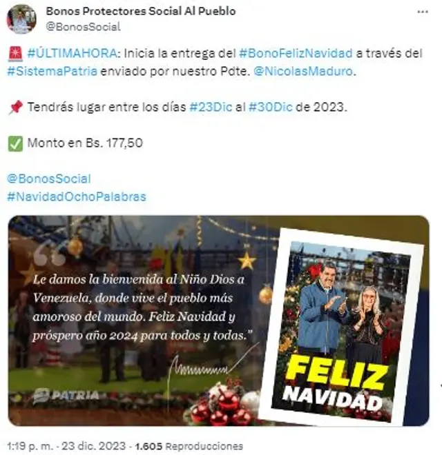  Bono Feliz Navidad 