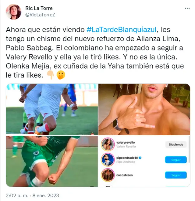 Pablo Sabbag  Alianza Lima Valery Revello  Sergio Peña